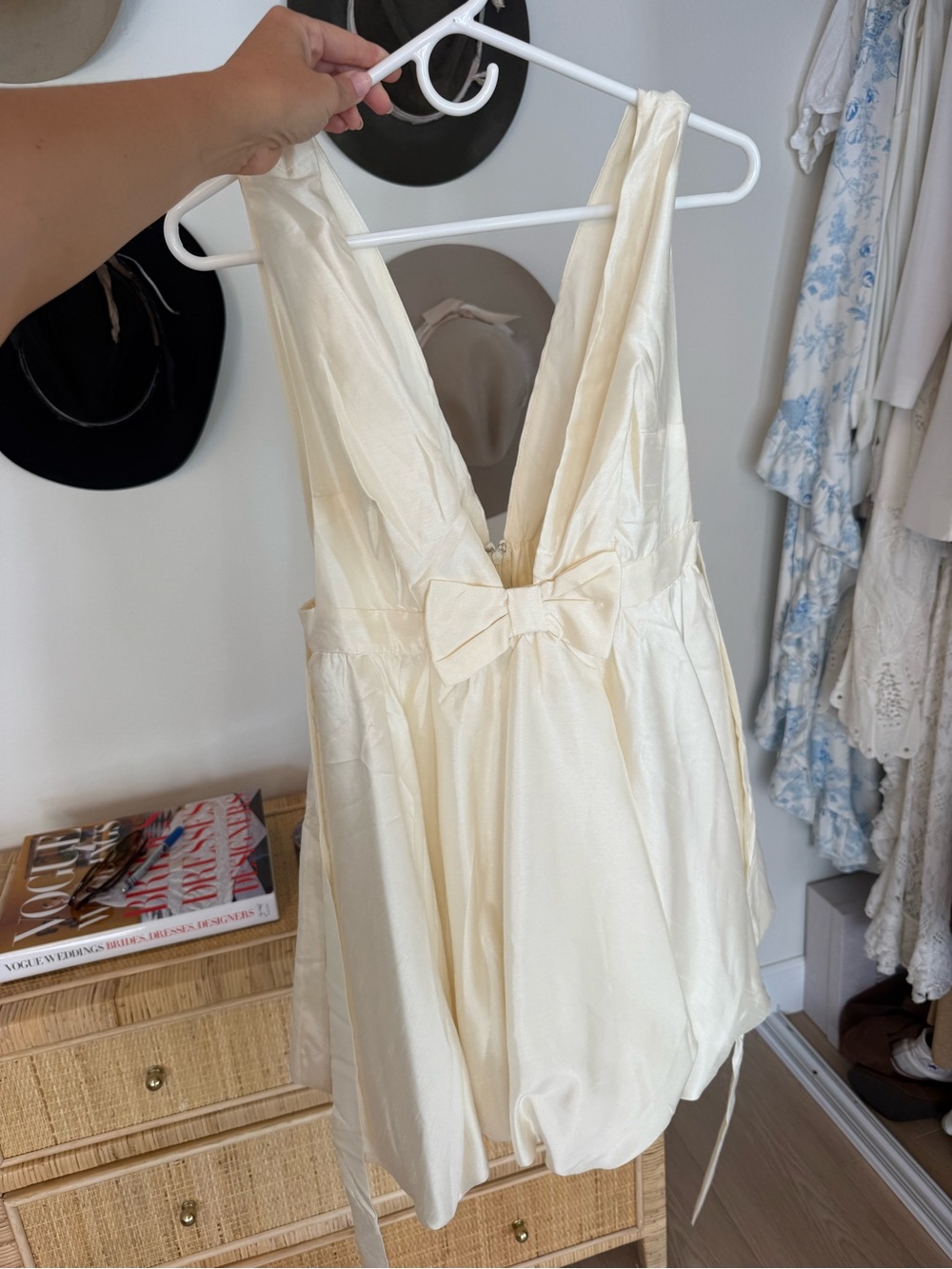 BIRDY GREY Cream V-Neck Bow Dress